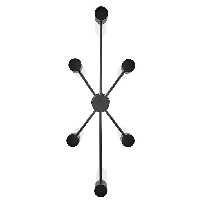 Lark Shea 6 Light Small Linear Chandelier, Black/Clear