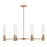 Lark Shea 6 Light Small Linear Chandelier, Lacquered Brass/Clear