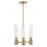 Lark Shea 6 Light Small Linear Chandelier, Lacquered Brass/Clear