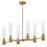 Lark Shea 6 Light Small Linear Chandelier, Lacquered Brass/Clear