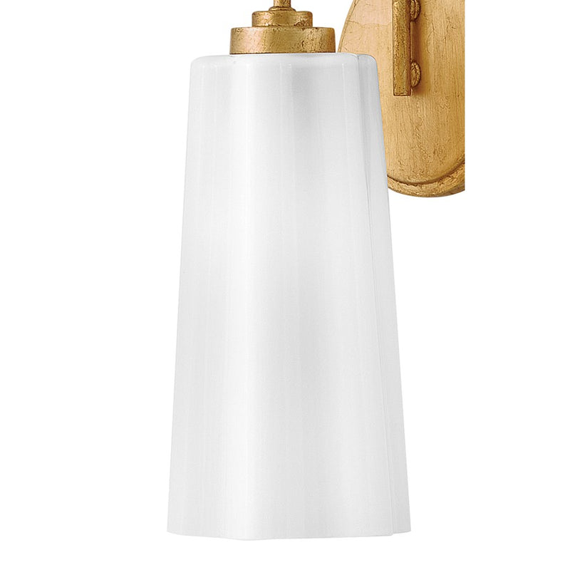 Lark Honey 1-Light Vanity Light | Classic Distressed Brass Steel and Cased Opal Glass | Bathroom Vanity & Powder Room | 7 x 5.25 x 16.75 in | Model 85410DA