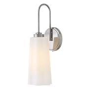 Hinkley Lark Honey 1-Light Bath Sconce | Classic Polished Nickel Steel and Cased Opal Glass | Bathroom Vanity Light | 7 x 5.25 x 16.75 in | Model 85410PN