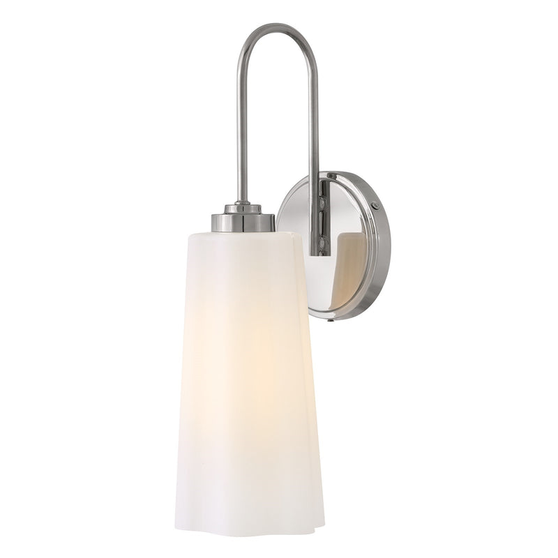 Hinkley Lark Honey 1-Light Bath Vanity Light | Classic Polished Nickel Steel and Cased Opal Glass | Bathroom & Powder Room | 7 x 5 x 17 in | Model 85410PN