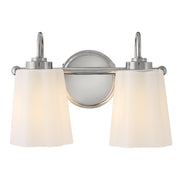 Hinkley Lark Honey 13in 2-Light Bath Vanity | Classic Polished Nickel Steel and Cased Opal Glass | Bathroom Vanity & Powder Room | 7 x 13 | Model 85412PN
