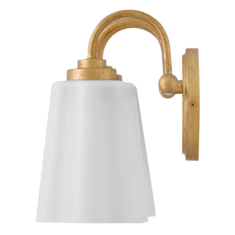Lark Honey 21in 3-Light Vanity Light | Classic Distressed Brass Steel and Cased Opal Glass | Bathroom Vanity | 7 x 21 x 9 in | Model 85413DA