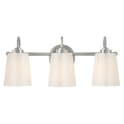 Hinkley Lark Honey 21in 3-Light Bath Vanity | Classic Polished Nickel Steel and Cased Opal Glass | Bathroom Vanity & Powder Room | 7 x 21 | Model 85413PN