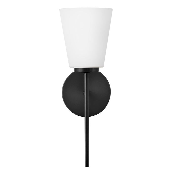 Lark Bri 1 Light 16" Vanity, Black/Etched Opal