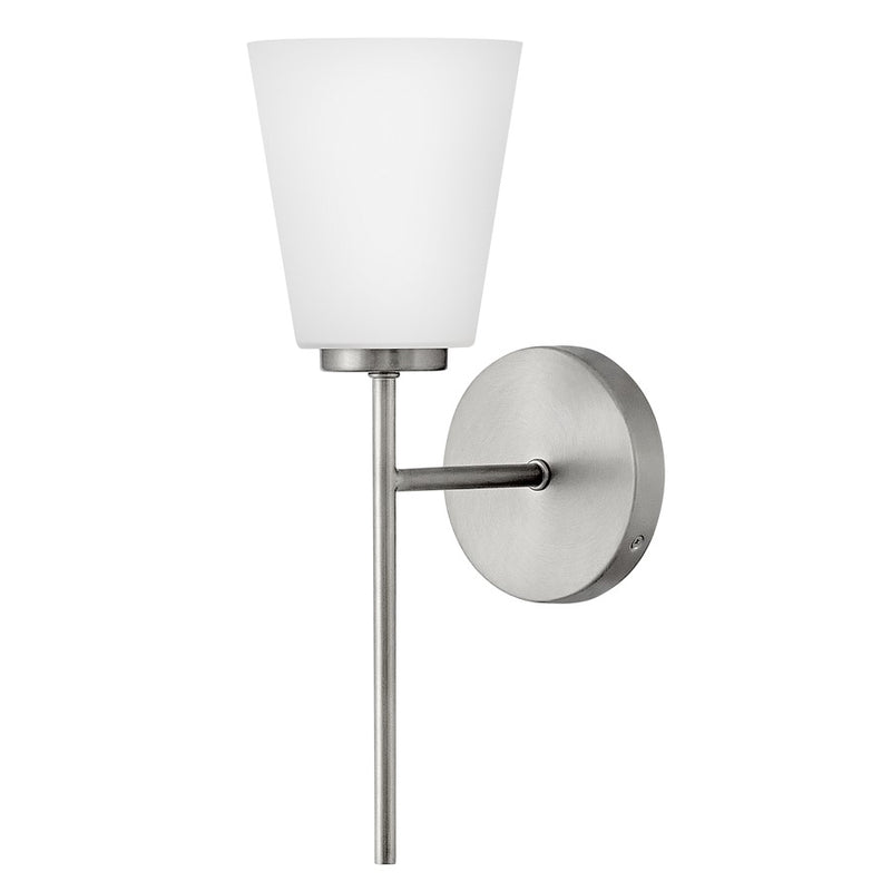 Lark Lighting Bri 16" 1-Light Vanity Light | Brushed Nickel | Etched Opal Glass Shade | Transitional Vanity Light Above the Bathroom Mirror | 85420BN