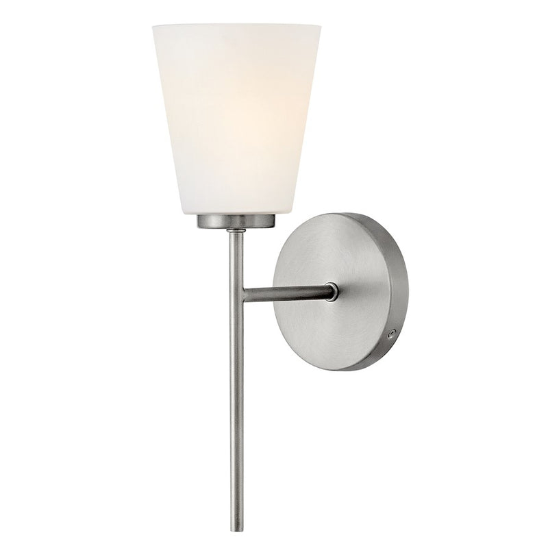 Lark Lighting Bri 16" 1-Light Vanity Light | Brushed Nickel | Etched Opal Glass Shade | Transitional Vanity Light Above the Bathroom Mirror | 85420BN