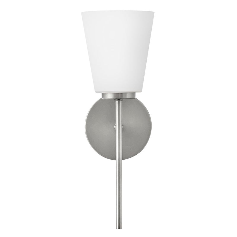 Lark Lighting Bri 16" 1-Light Vanity Light | Brushed Nickel | Etched Opal Glass Shade | Transitional Vanity Light Above the Bathroom Mirror | 85420BN