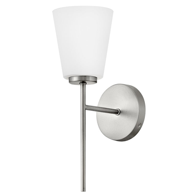 Lark Lighting Bri 16" 1-Light Vanity Light | Brushed Nickel | Etched Opal Glass Shade | Transitional Vanity Light Above the Bathroom Mirror | 85420BN