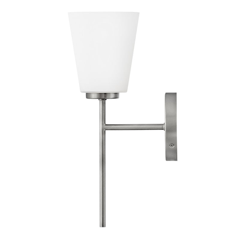 Lark Lighting Bri 16" 1-Light Vanity Light | Brushed Nickel | Etched Opal Glass Shade | Transitional Vanity Light Above the Bathroom Mirror | 85420BN