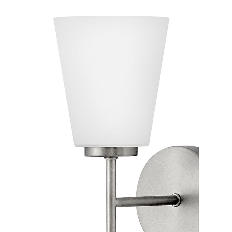 Lark Lighting Bri 16" 1-Light Vanity Light | Brushed Nickel | Etched Opal Glass Shade | Transitional Vanity Light Above the Bathroom Mirror | 85420BN