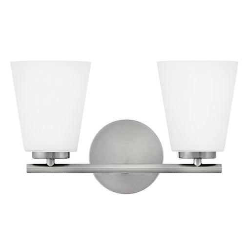 Lark Bri 2 Light 15" Vanity, Brushed Nickel/Etched Opal - 85422BN
