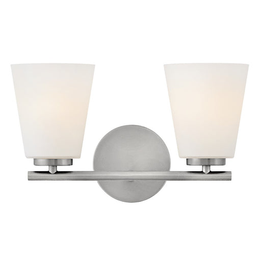 Lark Bri 2 Light 15" Vanity, Brushed Nickel/Etched Opal