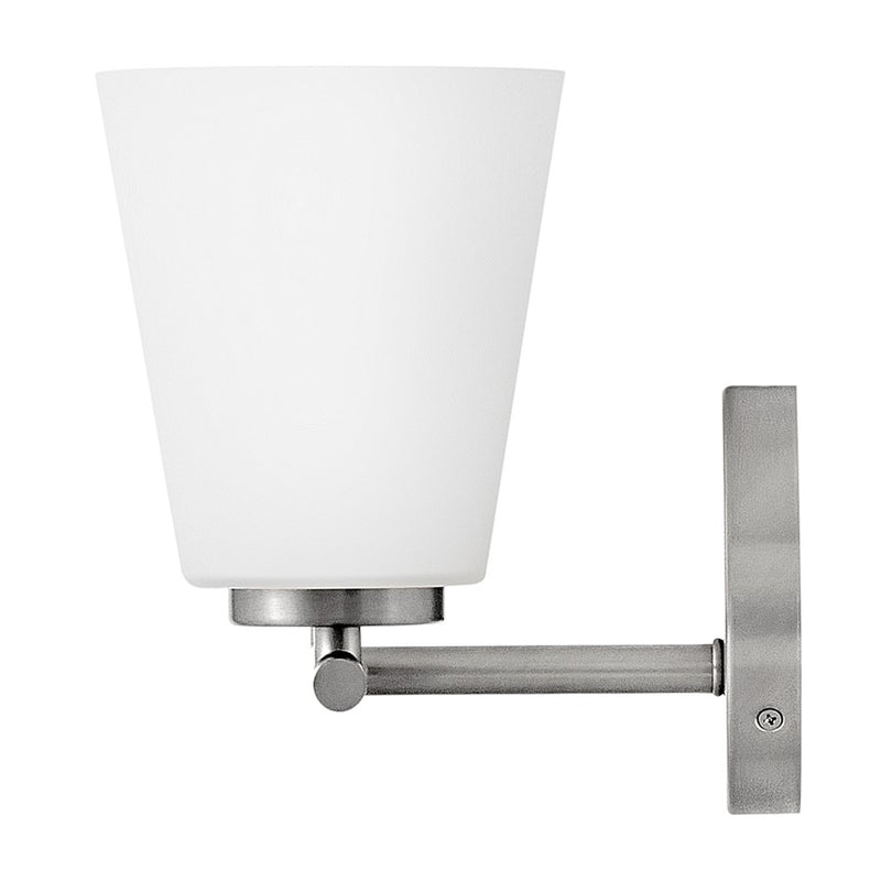 Lark Bri 15in 2-Light Vanity Light | Transitional Brushed Nickel Steel and Etched Opal Glass | Bathroom Vanity | 8 x 15 x 9 in | Model 85422BN