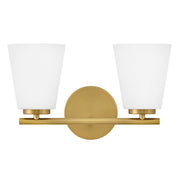 Lark Bri 2 Light 15" Vanity, Lacquered Brass/Etched Opal - 85422LCB
