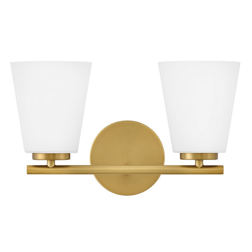 Lark Bri 2 Light 15" Vanity, Lacquered Brass/Etched Opal - 85422LCB