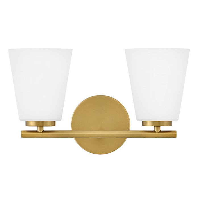 Lark Bri 2 Light 15" Vanity, Lacquered Brass/Etched Opal - 85422LCB