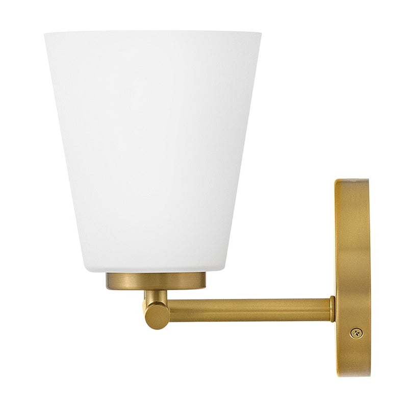 Lark Bri 15in 2-Light Vanity Light | Transitional Lacquered Brass Steel and Etched Opal Glass | Bathroom Vanity | 8.25 x 15 x 9 in | Model 85422LCB