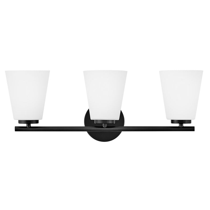 Lark Bri 3 Light 24" Vanity, Black/Etched Opal - 85423BK