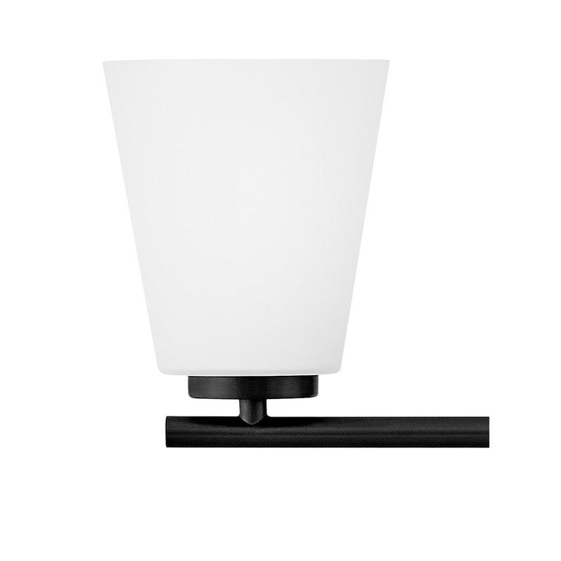 Lark Lighting Bri 24" 3-Light Vanity Light | Black Finish | Etched Opal Glass Shade | Transitional Vanity Light Above the Bathroom Mirror | 85423BK