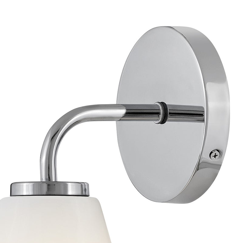 Lark Gio 1-Light Medium Bath Vanity | Transitional Chrome Steel and Cased Opal Glass | Bathroom Vanity & Powder Room | 7.25 x 5.25 x 11.25 | Model 85500CM