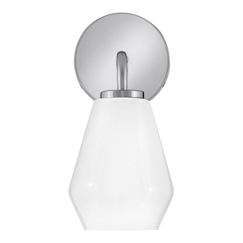 Lark Gio 1-Light Medium Bath Vanity | Transitional Chrome Steel and Cased Opal Glass | Bathroom Vanity & Powder Room | 7.25 x 5.25 x 11.25 | Model 85500CM