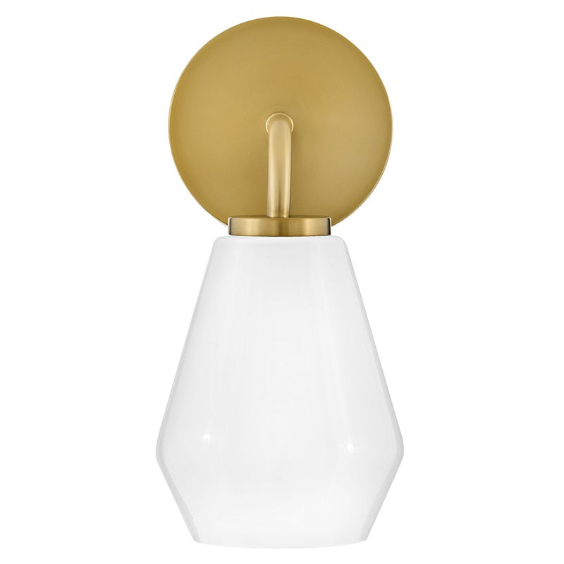 Lark Gio 1-Light Medium Bath Vanity | Transitional Lacquered Brass Steel and Cased Opal Glass | Bathroom Vanity & Powder Room | 7.25 x | Model 85500LCB