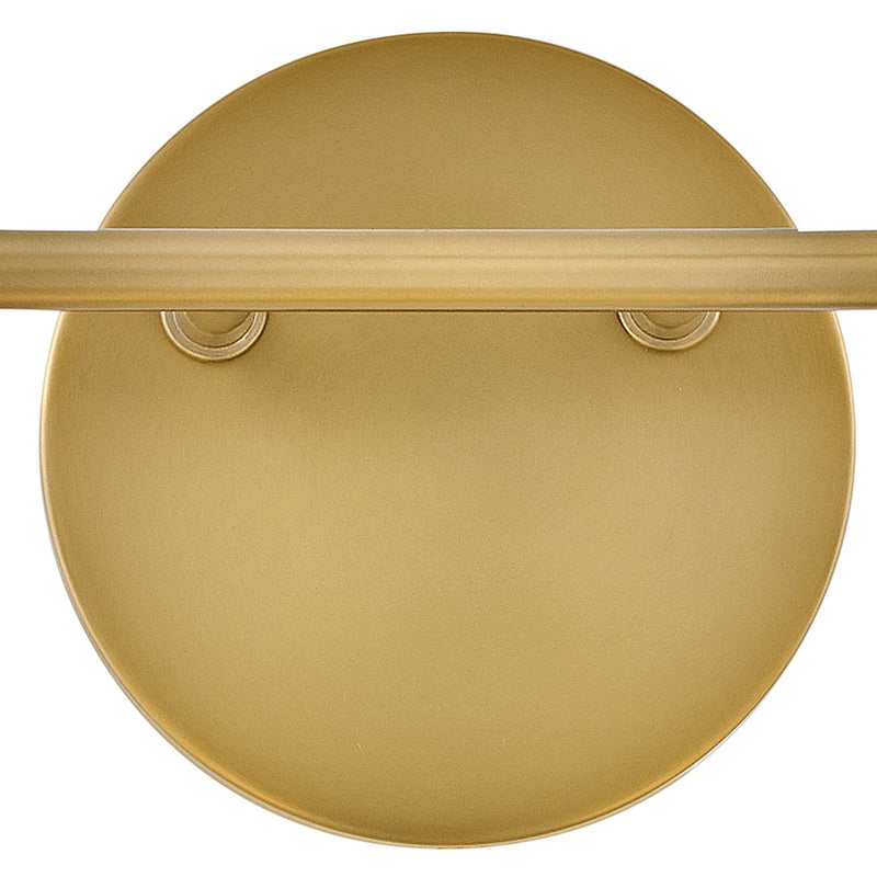 Lark Lighting Gio 2-Light Bath Vanity Light | Lacquered Brass | Cased Opal Glass Shade | Transitional Vanity Light | Hardwired Damp Rated | 85502LCB