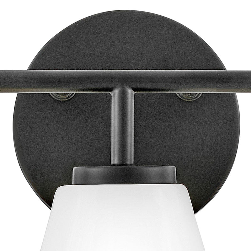 Lark Lighting Gio 3-Light Bath Vanity Light | Black Finish | Cased Opal Glass Shade | Transitional Vanity Light Above the Bathroom Mirror | 85503BK