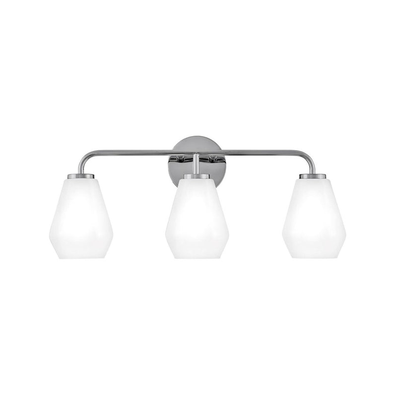 Lark Gio 24in 3-Light Vanity Light | Transitional Chrome Steel and Cased Opal Glass | Bathroom Vanity | 7.25 x 24 x 10.25 in | Model 85503CM