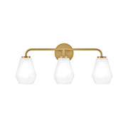 Lark Gio 3 Light Medium Bath Vanity, Lacquered Brass/Cased Opal - 85503LCB
