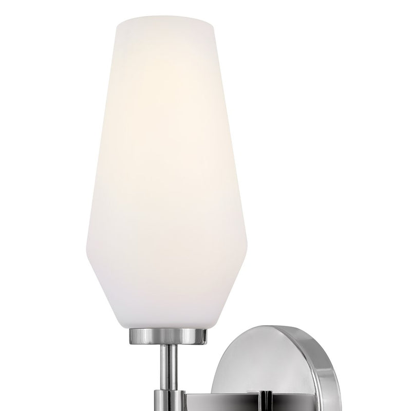 Lark Gio 6in 2-Light Wall Sconce | Transitional Chrome Steel and Etched Opal Glass | Bathroom Vanity & Living Room Accent | 6 x 5 x 21 in | Model 85505CM