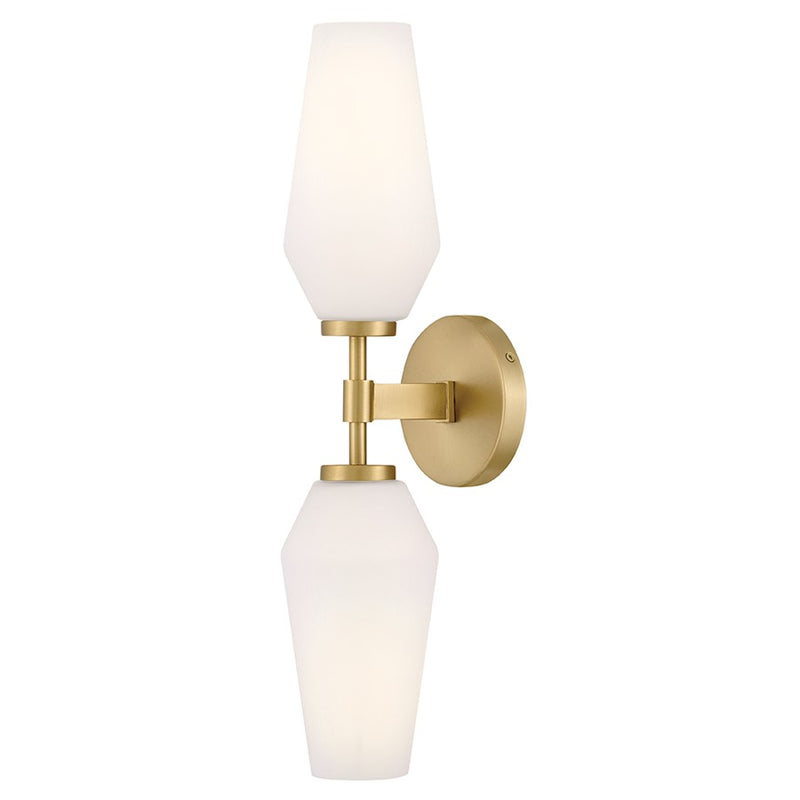 Lark Gio 2 Light Large Sconce, Lacquered Brass/Etched Opal - 85505LCB