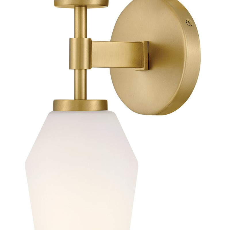 Lark Gio 2-Light Wall Sconce | Transitional Lacquered Brass Steel and Etched Opal Glass | Bathroom Vanity & Living Room Accent | 6 x 5 x | Model 85505LCB