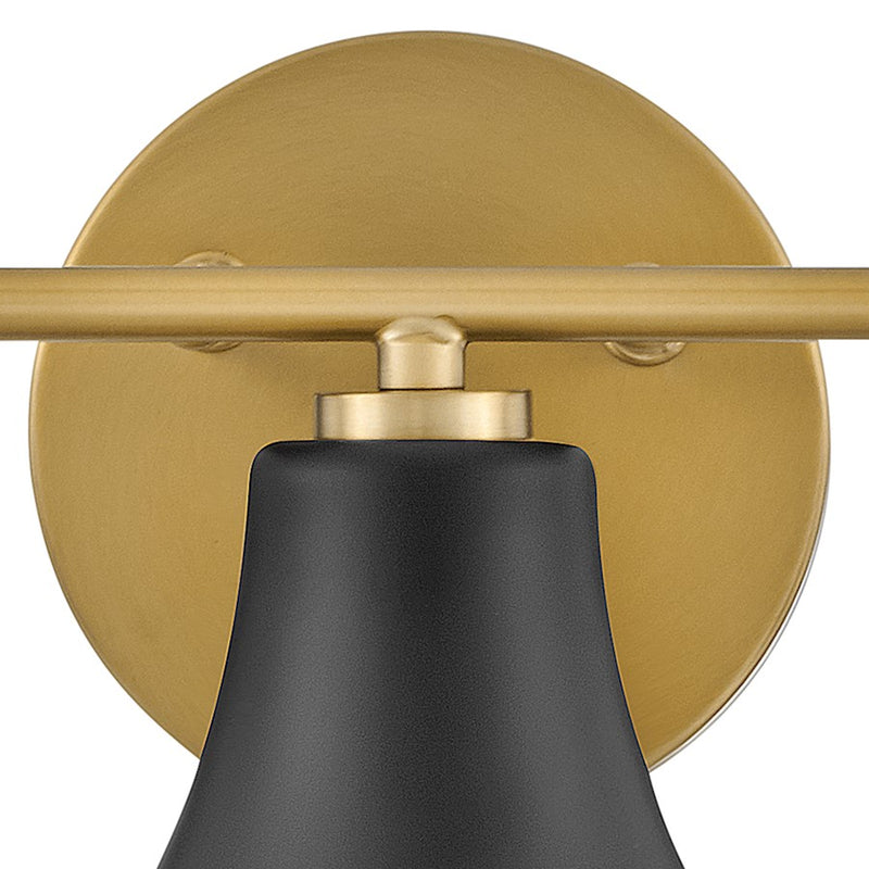 Lark Lighting Haddie 3-Light Bath Vanity Light | Black Finish | Cased Opal Accent Glass Shade | Modern Vanity Light | Hardwired Damp Rated | 85513BK