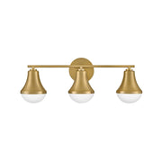 Lark Haddie 3 Light Medium Bath Vanity, Lacquered Brass/Cased Opal - 85513LCB