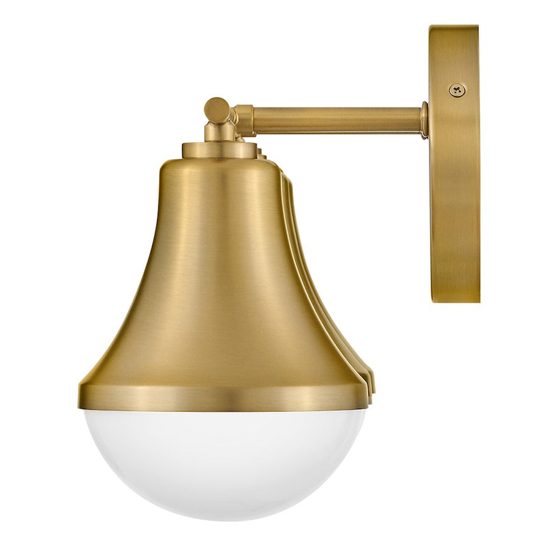 Lark Lighting Haddie 3-Light Bath Vanity Light | Lacquered Brass | Cased Opal Glass Shade | Modern Vanity Light Above the Bathroom Mirror | 85513LCB