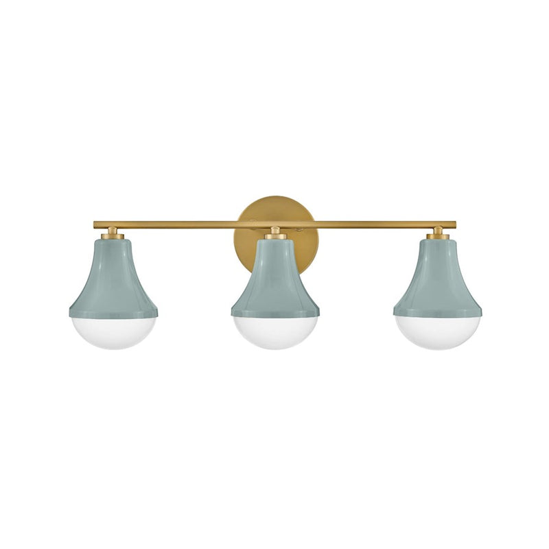 Lark Haddie 24in 3-Light Bathroom Vanity Light | Classic Seafoam Steel and Cased Opal Glass | Bathroom Vanity & Powder Room | 7.25 x 24 x | Model 85513SF