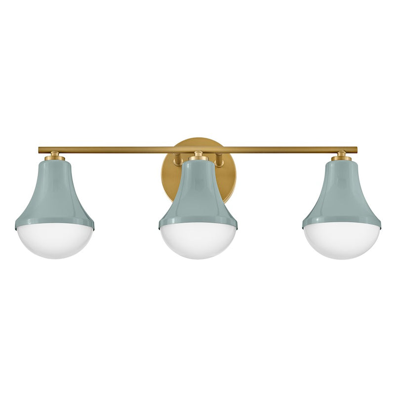 Lark Haddie 24in 3-Light Bathroom Vanity Light | Classic Seafoam Steel and Cased Opal Glass | Bathroom Vanity & Powder Room | 7.25 x 24 x | Model 85513SF