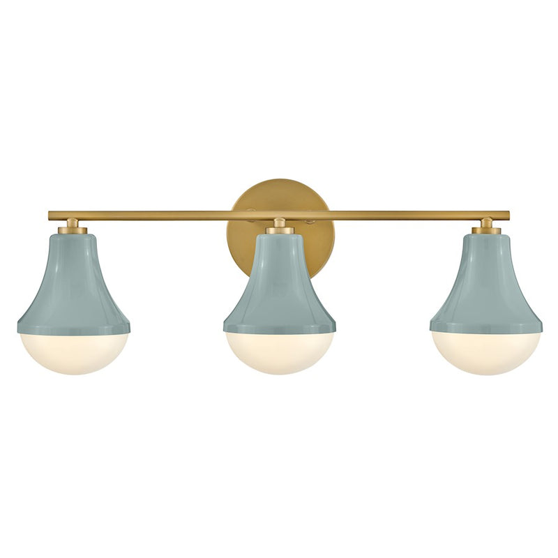 Lark Haddie 24in 3-Light Bathroom Vanity Light | Classic Seafoam Steel and Cased Opal Glass | Bathroom Vanity & Powder Room | 7.25 x 24 x | Model 85513SF