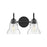 Lark Vera 2 Light Small Bath Vanity, Black/Clear - 85562BK