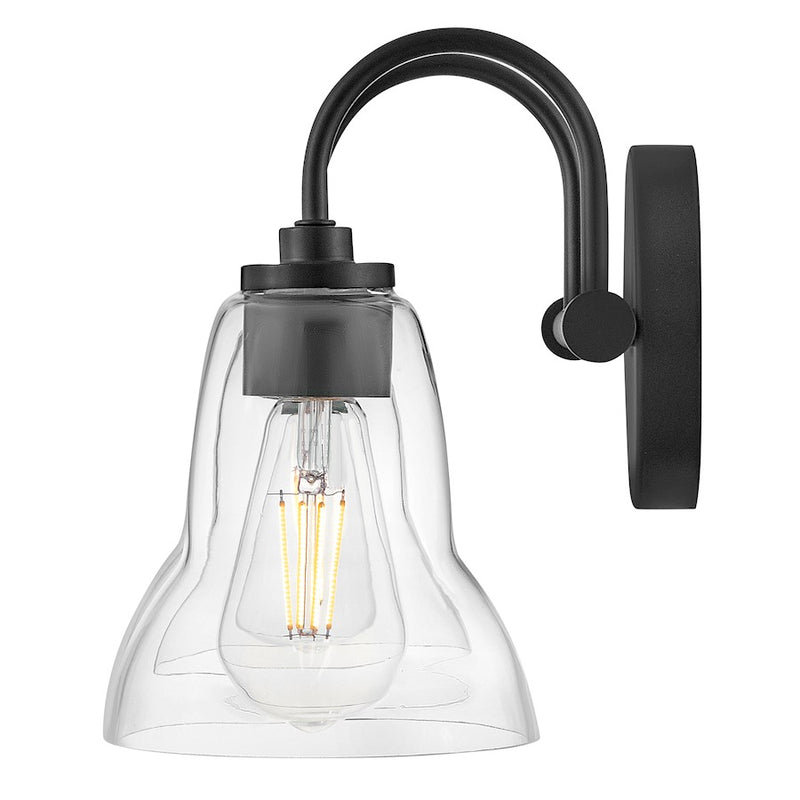 Lark Lighting Vera 2-Light Bath Vanity Light | Black Finish | Clear Glass Shade | Modern Vanity Light | Damp Rated Hardwired Installation | 85562BK