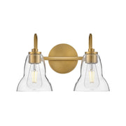 Lark Vera 2 Light Small Bath Vanity, Lacquered Brass/Clear - 85562LCB