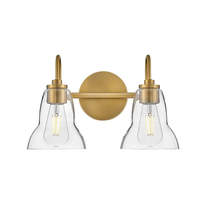 Lark Vera 2 Light Small Bath Vanity, Lacquered Brass/Clear - 85562LCB