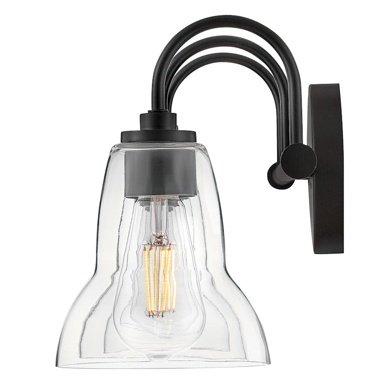 Lark Lighting Vera 3-Light Bath Vanity Light | Black Finish | Clear Glass Shade | Modern Vanity Light | Damp Rated Hardwired Installation | 85563BK