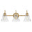 Lark Vera 3 Light Medium Bath Vanity, Lacquered Brass/Clear