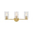 Lark Mabel 3 Light 7" Vanity, Lacquered Brass/Clear Hobnail - 85573LCB