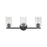 Lark Leta 3 Light 8" Vanity, Black/Clear Ribbed - 85583BK